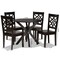 Baxton Studio Miela Modern and Contemporary Dark Brown Finished Wood 5-Piece Dining Set 179-11385-10892-Zoro - alternate 5